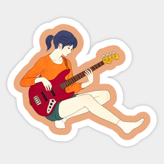 Bass girl Sticker by saitmy